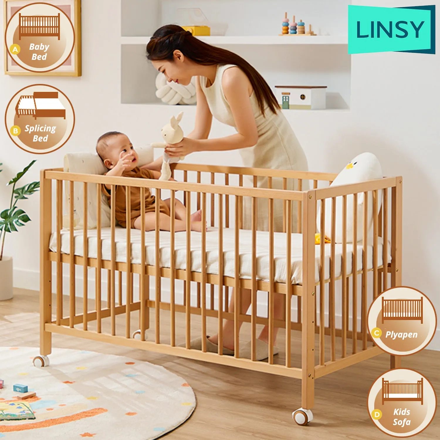 Baby Cot (4 in 1)