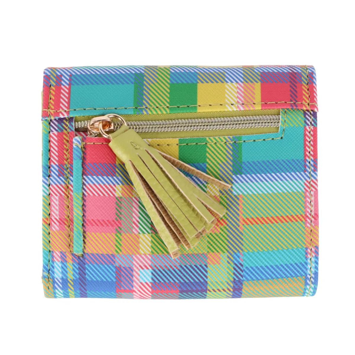 Buxton Women's Madras Vegan Leather Slot Coin Purse