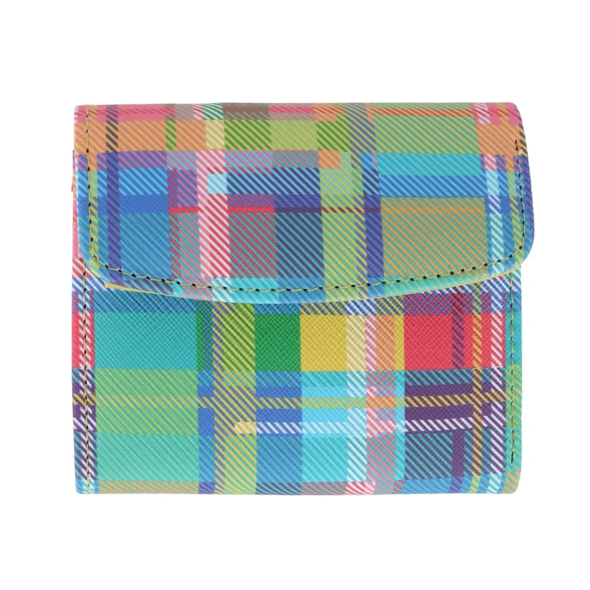 Buxton Women's Madras Vegan Leather Slot Coin Purse