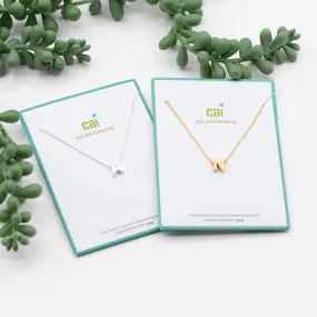 CAI Block Initial Necklace Silver