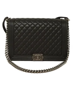 Chanel Black Caviar Leather Large Boy Bag