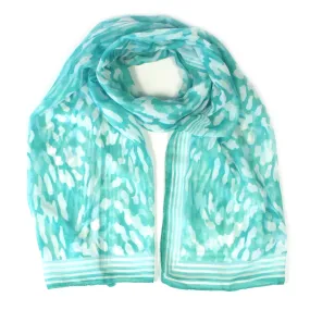 Colourful Camouflage Scarf - Teal (50x180cm) | Lightweight Ladies Fashion Accessory