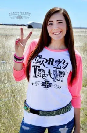 Crazy Train Pink Baseball Promo Tee