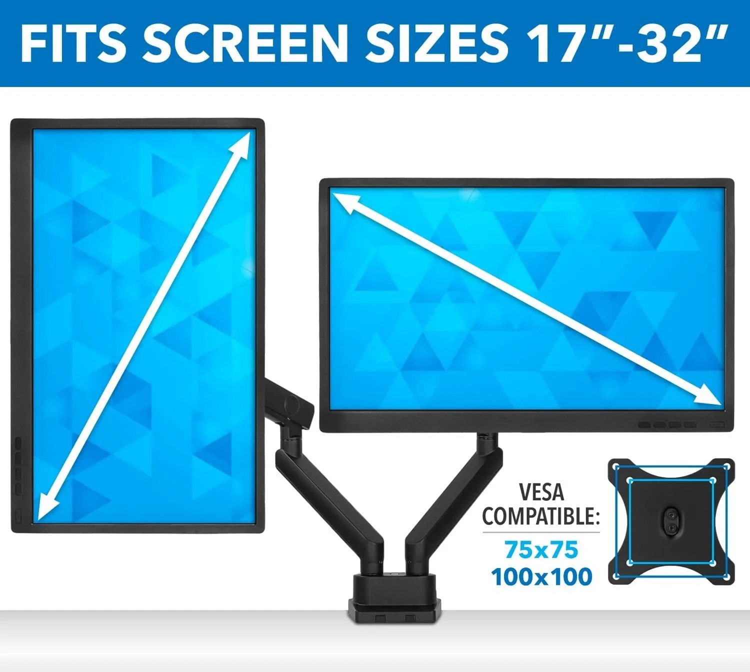 Dual Monitor Desk Mount With Mechanical Springs