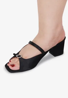 Eliza Elegant Peep Toe Heels - Black