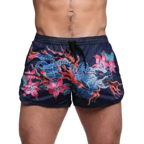 Fire Breathing Dragon Mesh Short Blue