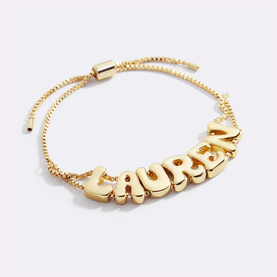 Groovy Adjustable Chain Name Bracelet