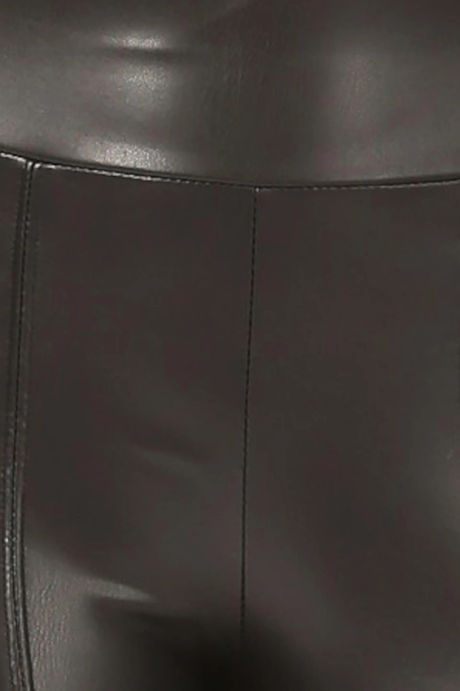 High Waist Sculpting PU Faux Leather Skinny Pants - Black