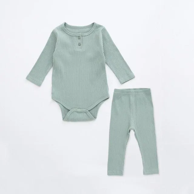 Infant Baby Boy Girl Clothes Set Long Sleeve Baby Bodysuit  Pant Newborn Boy Outfits Summer Autumn Newborn Baby Girl Clothing