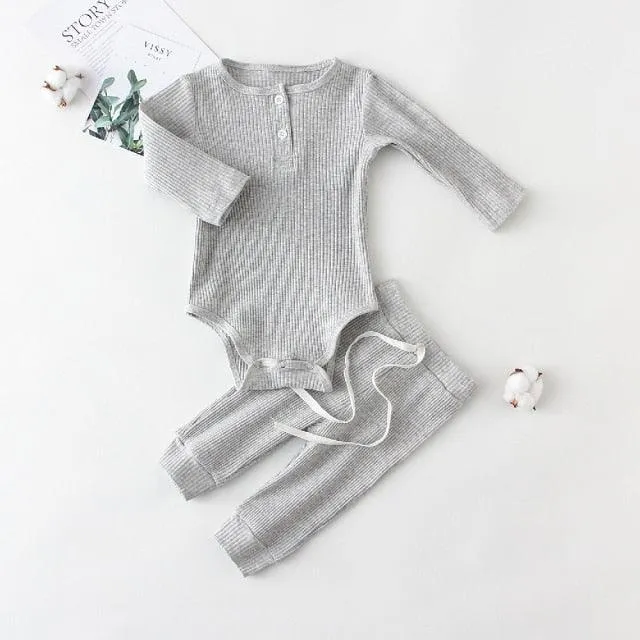 Infant Baby Boy Girl Clothes Set Long Sleeve Baby Bodysuit  Pant Newborn Boy Outfits Summer Autumn Newborn Baby Girl Clothing