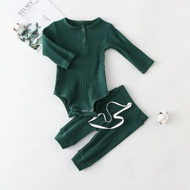 Infant Baby Boy Girl Clothes Set Long Sleeve Baby Bodysuit  Pant Newborn Boy Outfits Summer Autumn Newborn Baby Girl Clothing