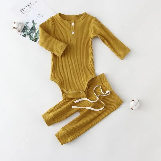 Infant Baby Boy Girl Clothes Set Long Sleeve Baby Bodysuit  Pant Newborn Boy Outfits Summer Autumn Newborn Baby Girl Clothing