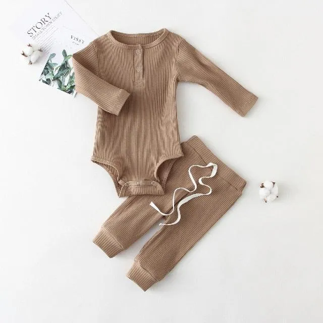 Infant Baby Boy Girl Clothes Set Long Sleeve Baby Bodysuit  Pant Newborn Boy Outfits Summer Autumn Newborn Baby Girl Clothing