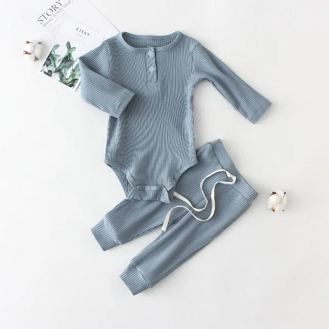 Infant Baby Boy Girl Clothes Set Long Sleeve Baby Bodysuit  Pant Newborn Boy Outfits Summer Autumn Newborn Baby Girl Clothing