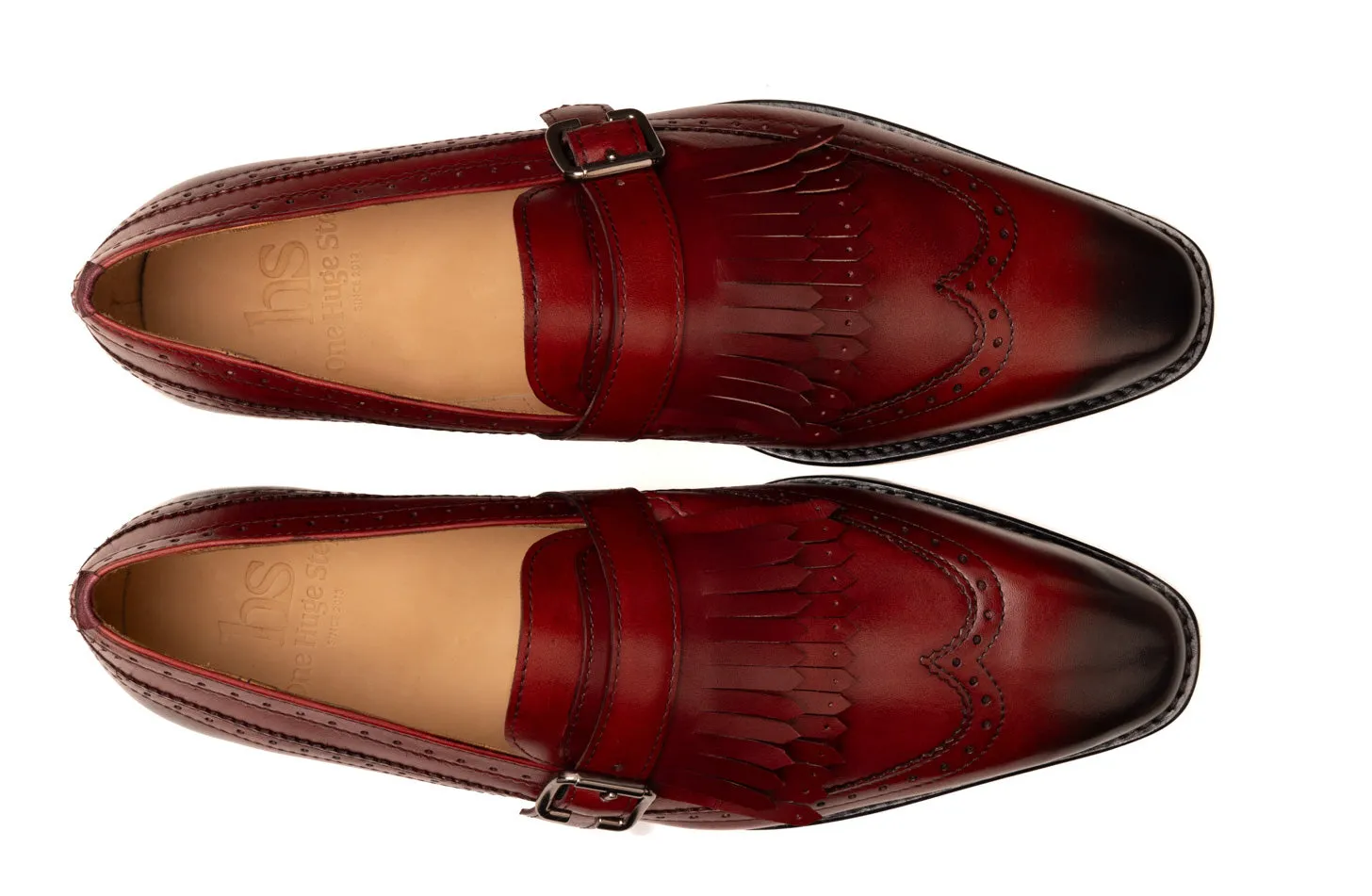 Kiltie Single Monk Loafer with  Ornamental Buckle Straps