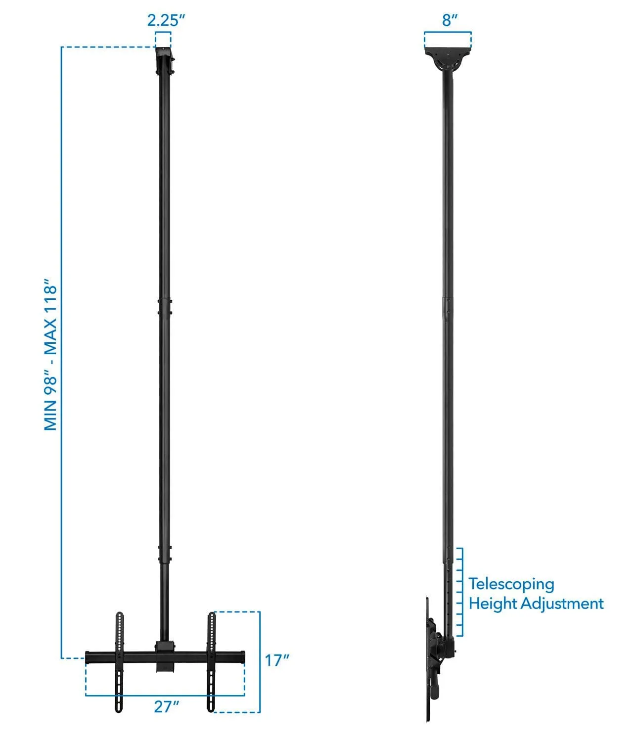 Large Full Motion Ceiling TV Mount