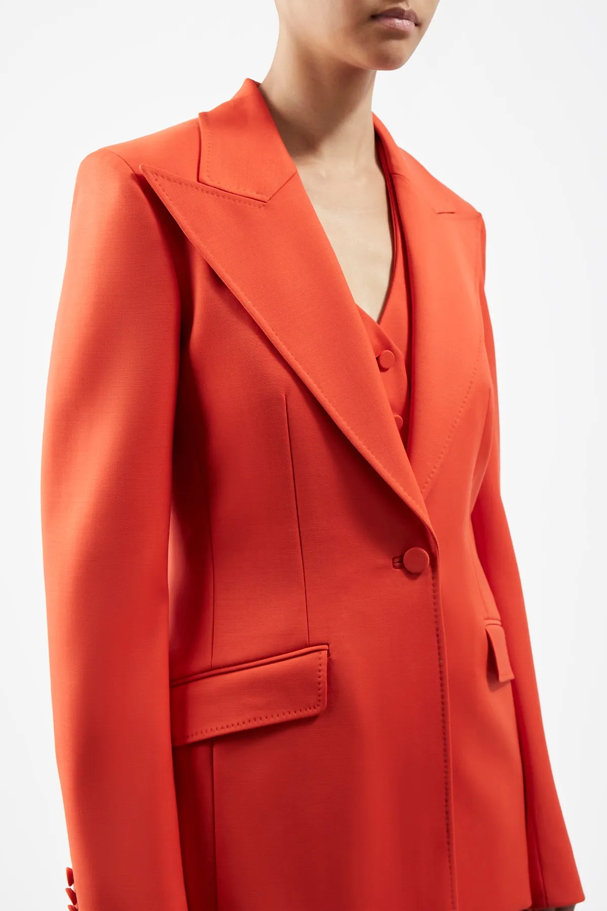 Leiva Blazer in Tonic Orange Sportswear Wool