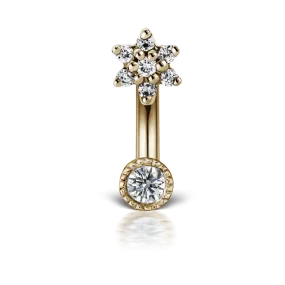 Maria Tash 6mm Diamond Flower And Scallop Set Diamond Rook Barbell