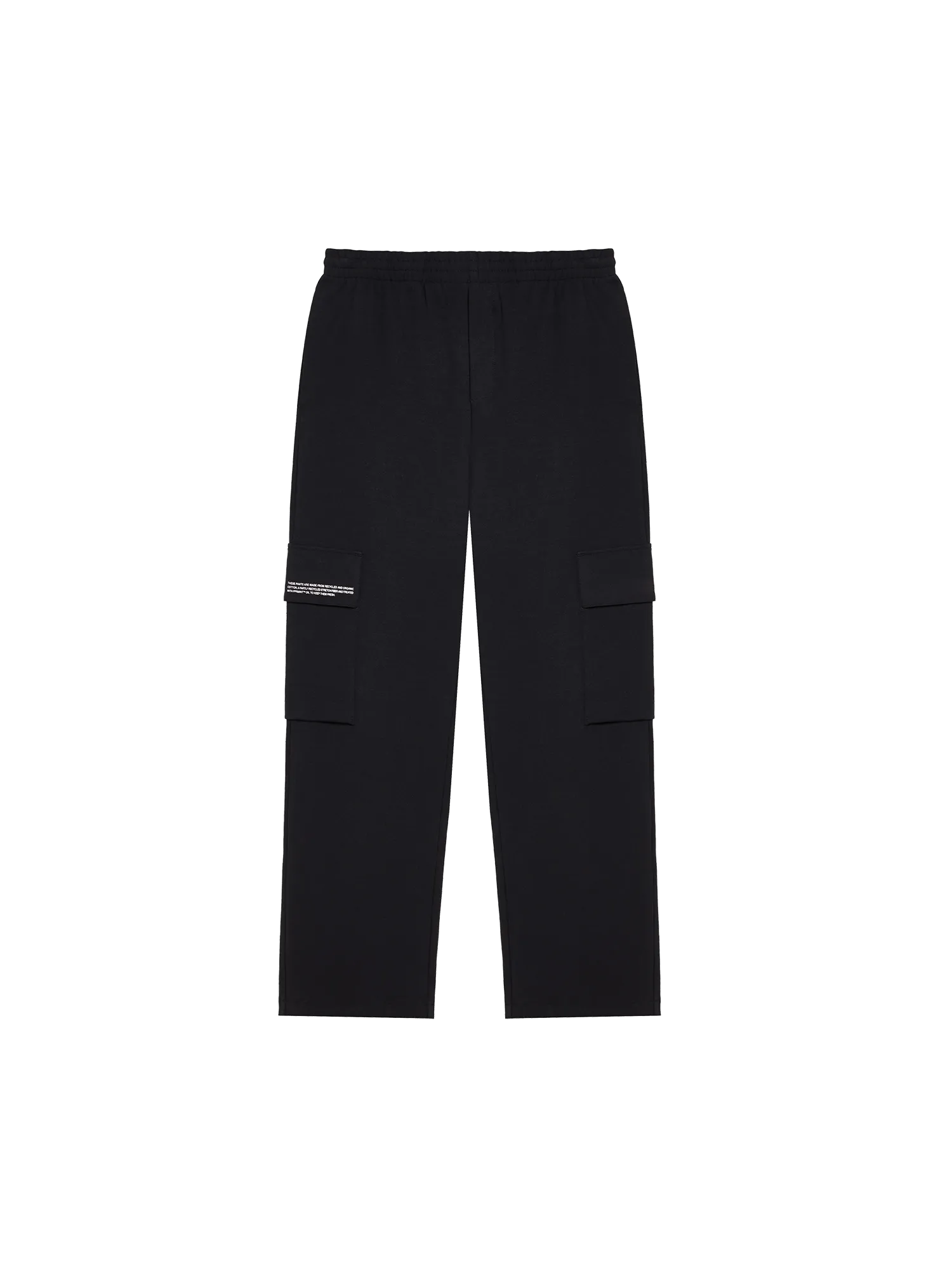 Mens Recycled Cotton Jersey Cargo Pants—black