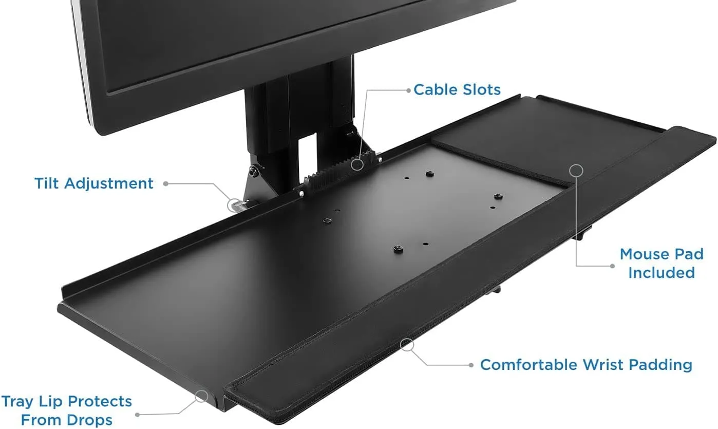 Monitor and Keyboard Wall Mount with CPU Holder