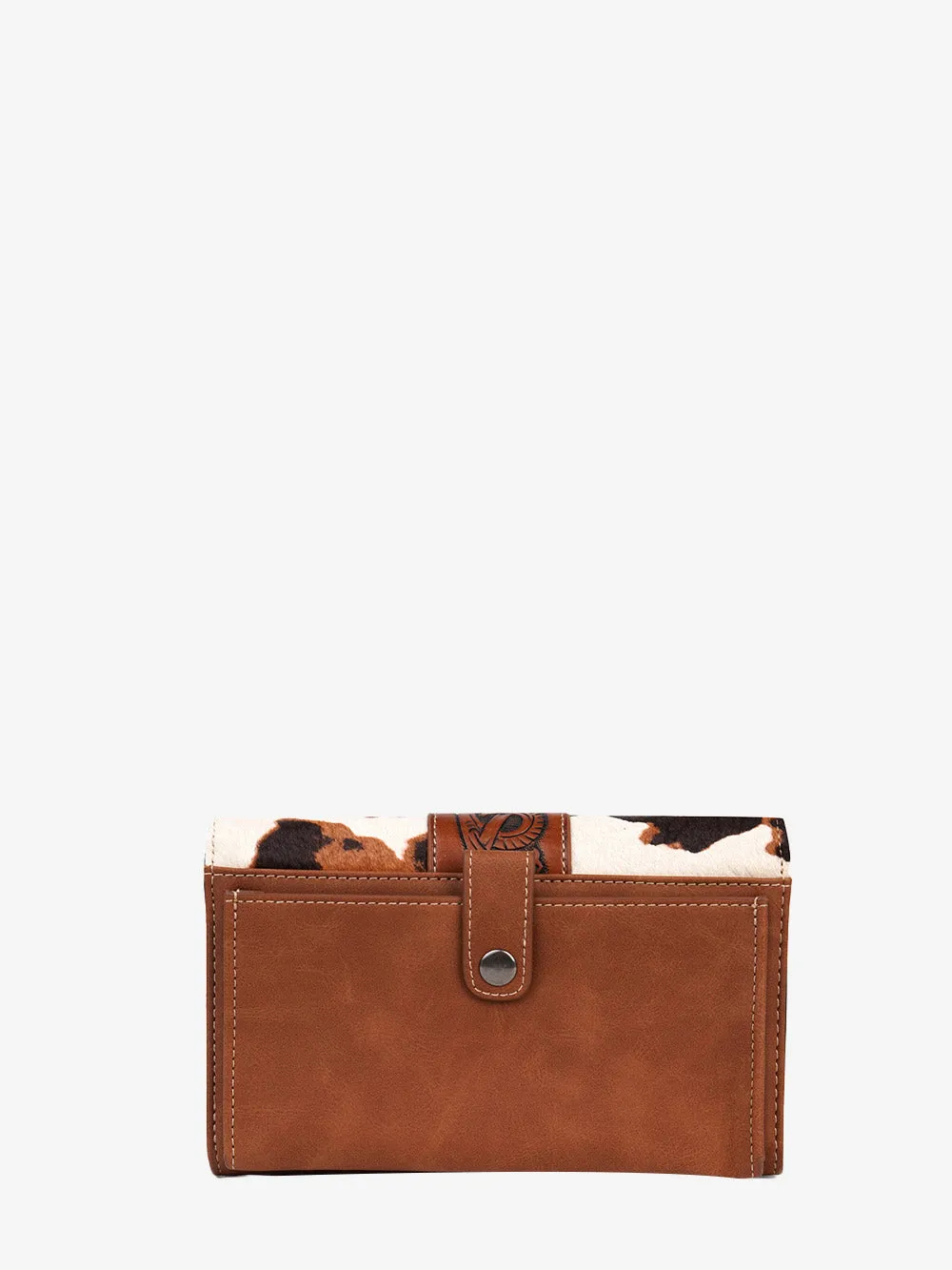 Montana West Hair-on Cowhide Concho Crossbody Wallet