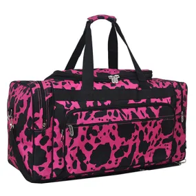 Neon Cow Hot Pink NGIL Canvas 23" Duffle Bag