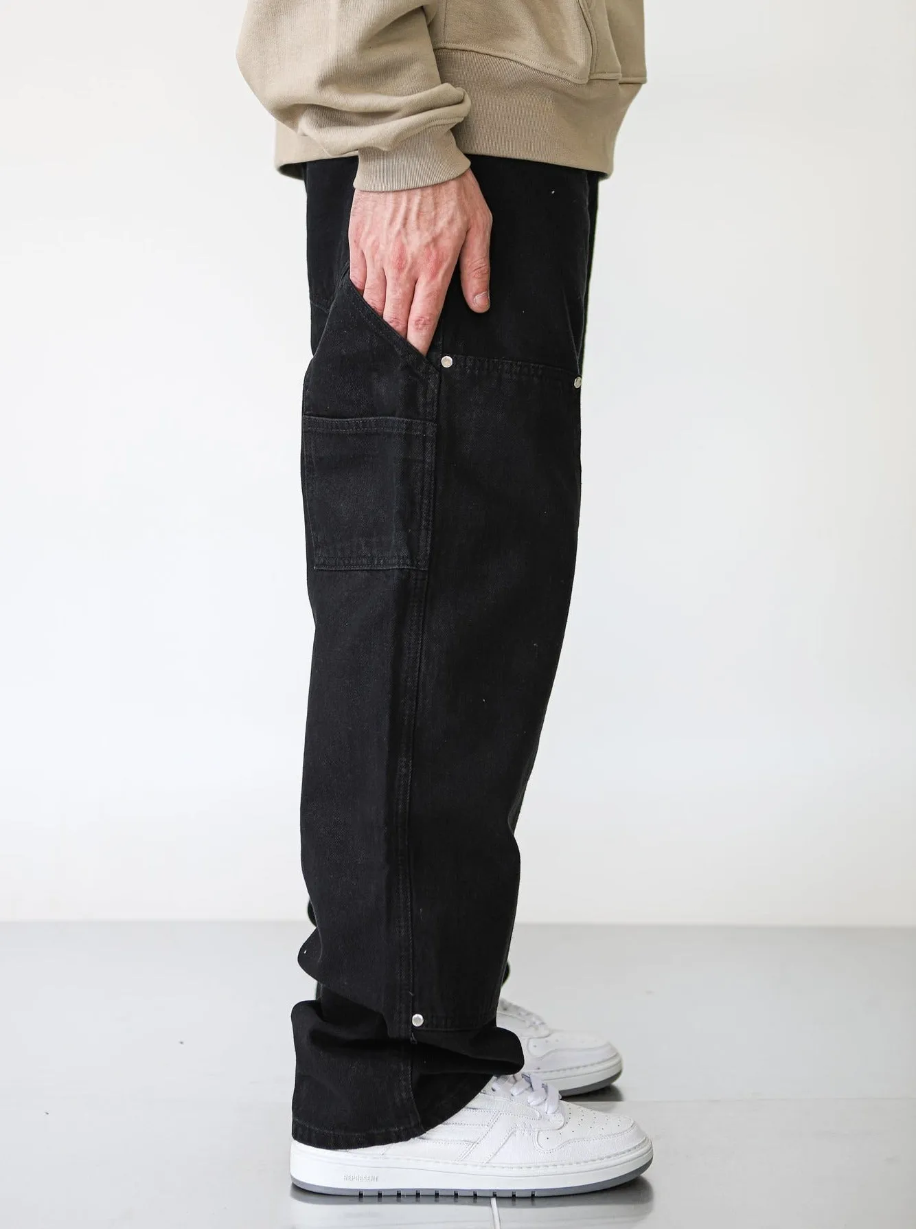 Premium Split Carpenter Black Denim