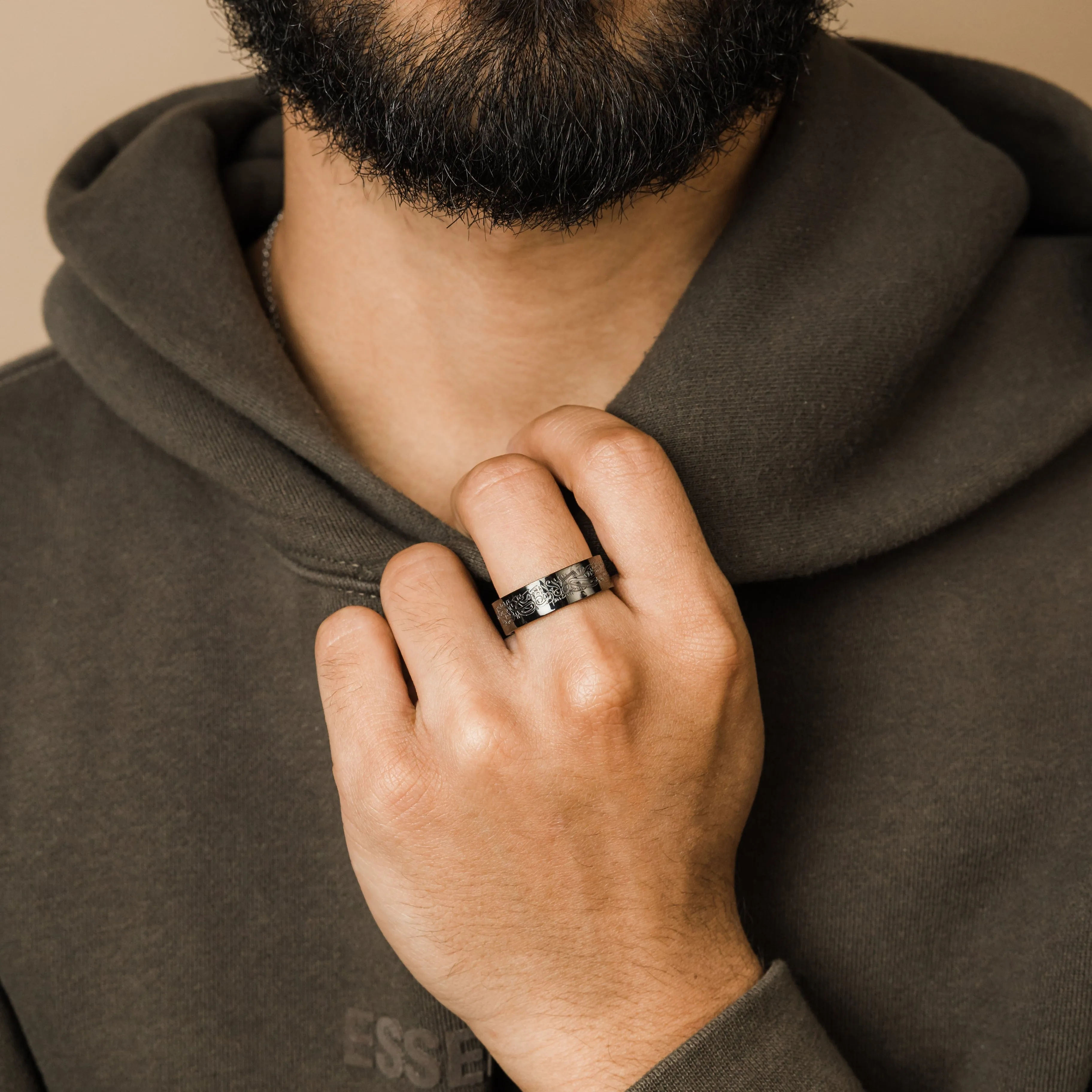 "With Hardship Comes Ease" Ring V2 | Men