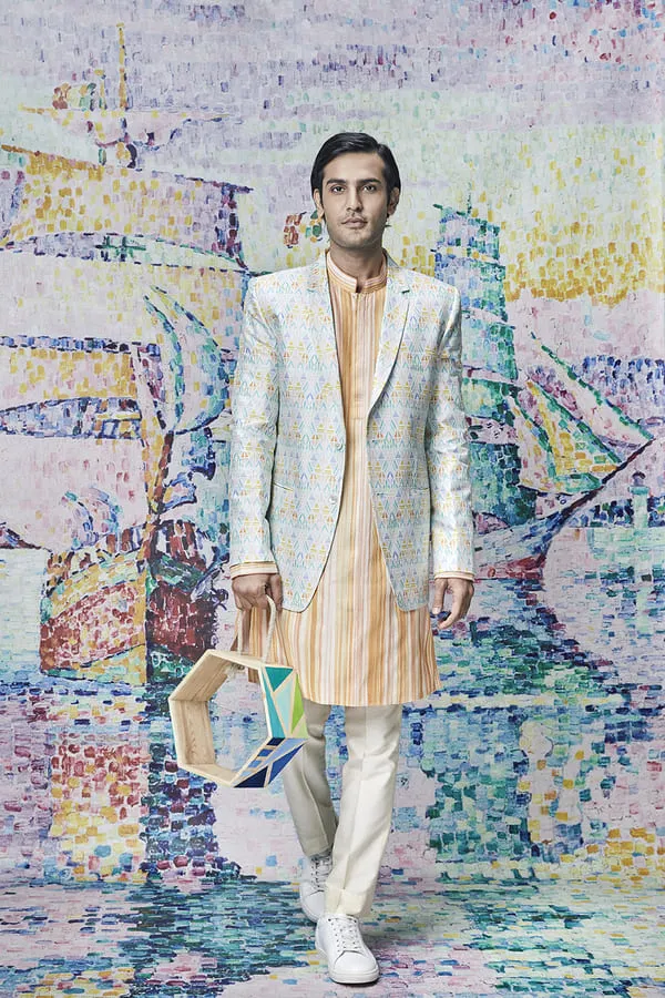 Stippled Kurta Set - Signac