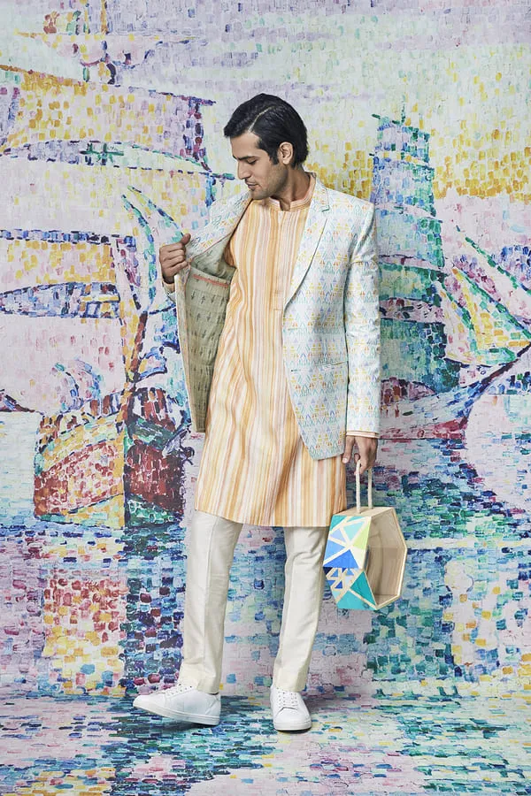 Stippled Kurta Set - Signac