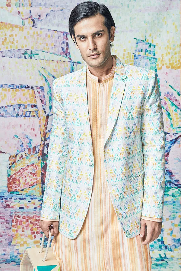 Stippled Kurta Set - Signac