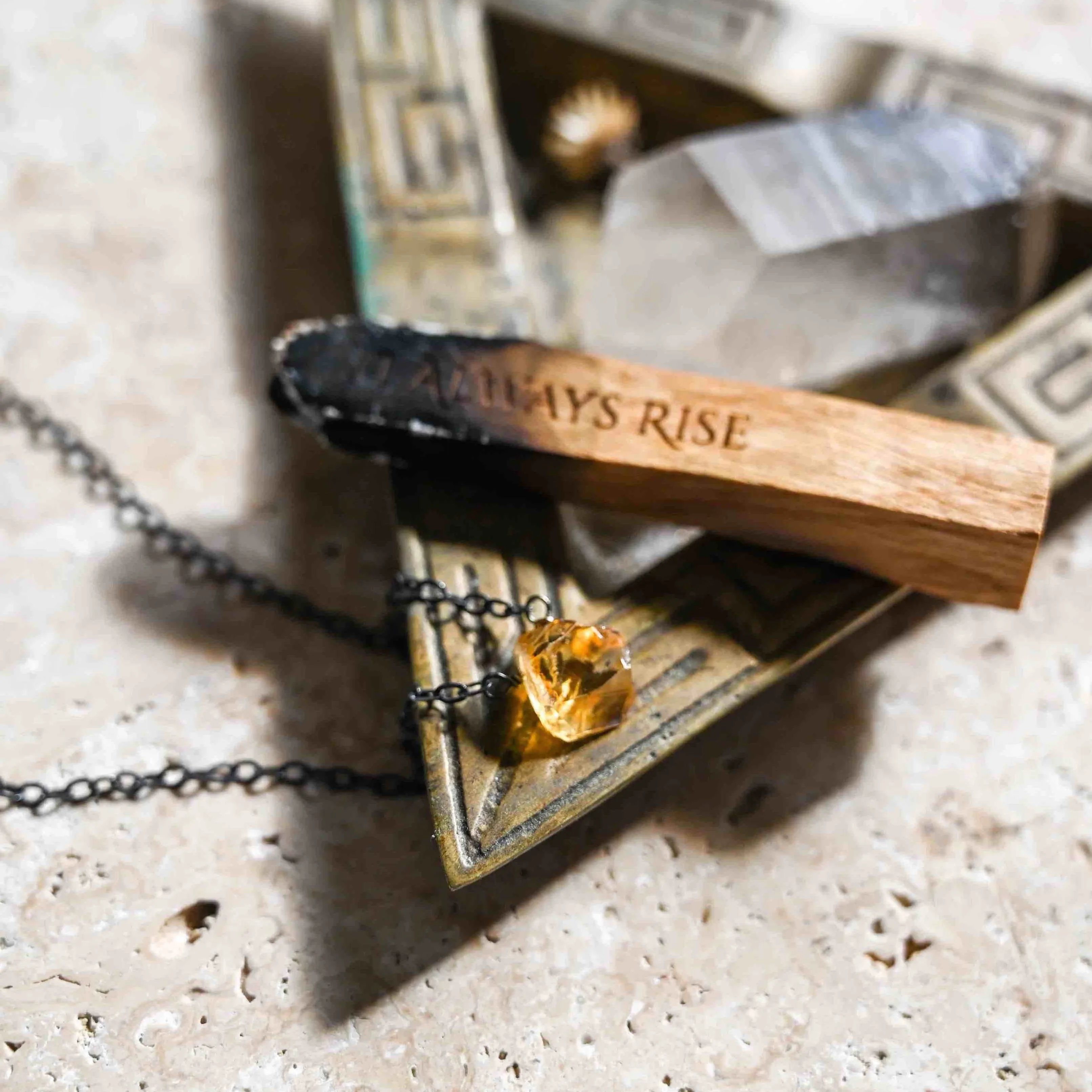 Sunshine After the Storm Citrine Silver Necklace