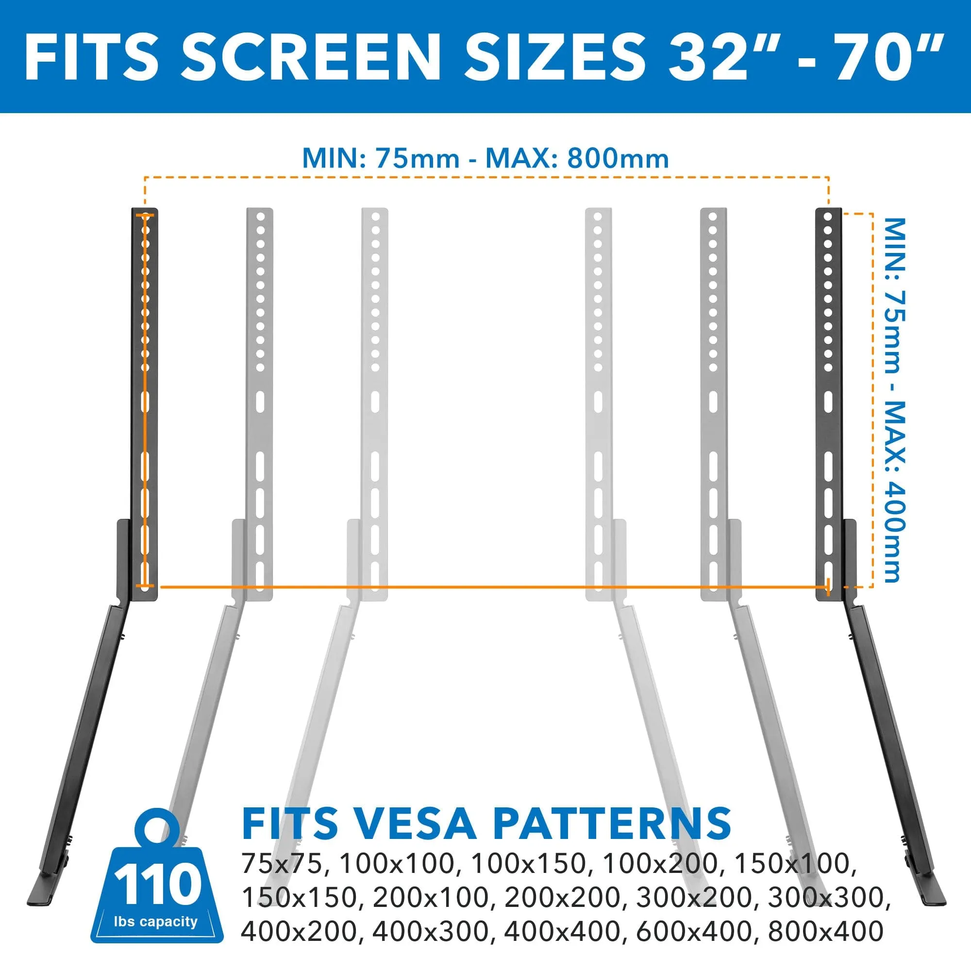 Universal Tilting Table Top TV Stand